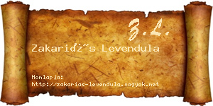 Zakariás Levendula névjegykártya